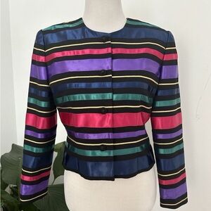 Talbots Petites Multicolor Ribbon Jacket